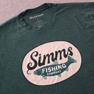 Simms Fishing Company Mens Medium Green Heather Graphic Trout T-Shirt RN103831